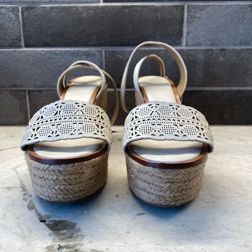 Tory Burch Cream Wedge Sandals - Picture 2 of 5